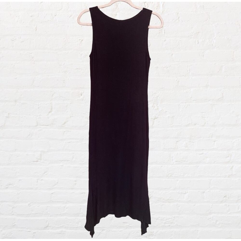 Heather black ribbed maxi dress